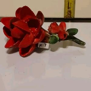 Handmade seashell rose statue